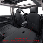 EKR Custom Fit Car Seat Covers Leather Full Set For Honda CRV 2023 2024 2025 2026 LX/EX/ EX-L/Sport/Sport Touring Waterproof Leather Cushion Seat Protective Cover