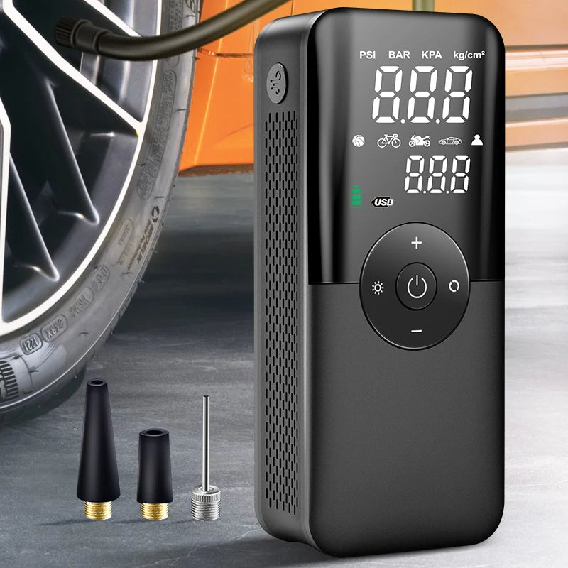 CARSUN Rechargeable Air Pump Tire Inflator Portable Compressor Digital Cordless Car Tyre Inflator For Bicycle Balls CM World