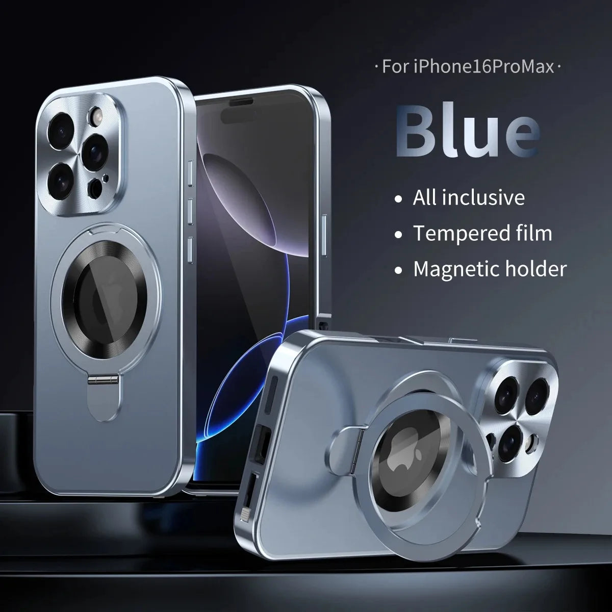 Original Farve Bagplade Mobiletui Til iPhone 17/14/15/16 Pro Max Magnetsuge Holder Metalramme All-Inclusive Spejlbeskyttelse Etu Car Mobile World