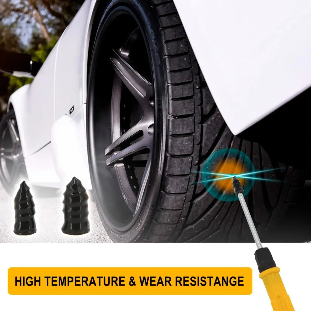 Universal Tubeless Tire Repair Kit - Emergency Puncture Tools w/Rubber T-Plugs for Car/Motorcycle On-Road Vacuum Seal CM World