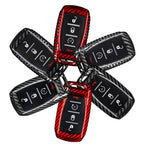 for Ram 1500 Limited Key Fob Cover With Keychain Carbon Fiber Key Case for Ram 2500 Power Wagon 3500 Smart Key Accessories 2023 CM World