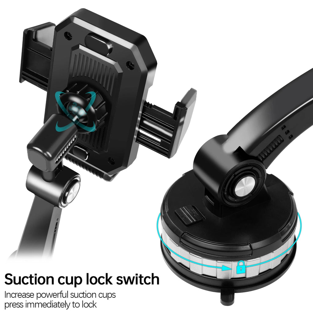 360 Rotation Universal Cell Phone Holder Stand Windscreen Windshield Dashboard Mount Mobile GPS Bracket Support Car Trunk Pickup CM World