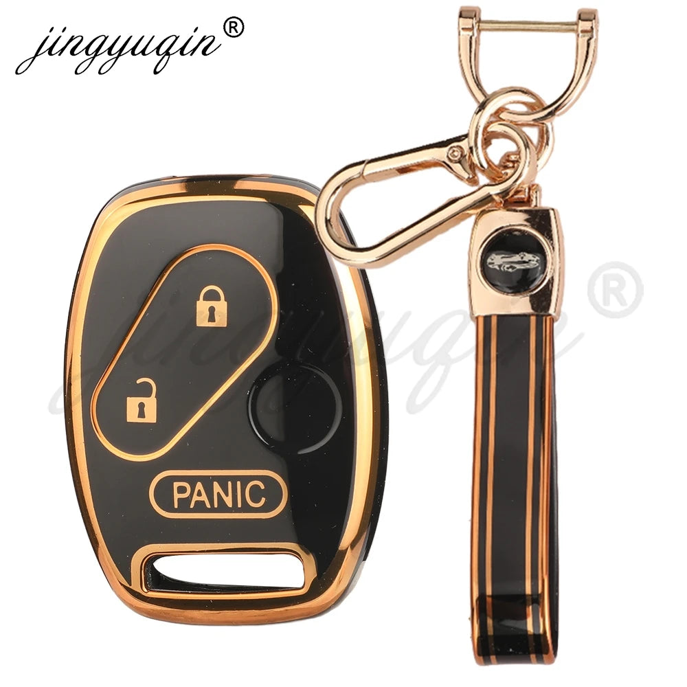 jingyuqin TPU Car Key Remote Fob Case Cover Keychain for Honda FIT CRV CRZ CIVIC Insight Ridgeline HRV Jazz ACCORD Pilot City CM World