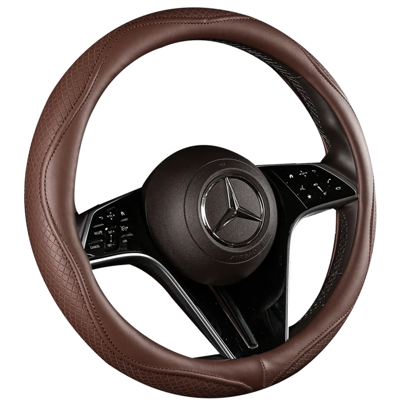 Car Anti-Slip Leather Steering Wheel Cover Universal Car Steering Wheel Protective Cover Fashion Style 38cm Sport Style Cool CM World