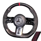 Steering Wheel Cover Black Suede Leather for Mercedes benz AMG GT A35 A45 A45S C43 CLS53 E53 E63 EQE 43 53 SL43 SL55 SL63 2021 CM World