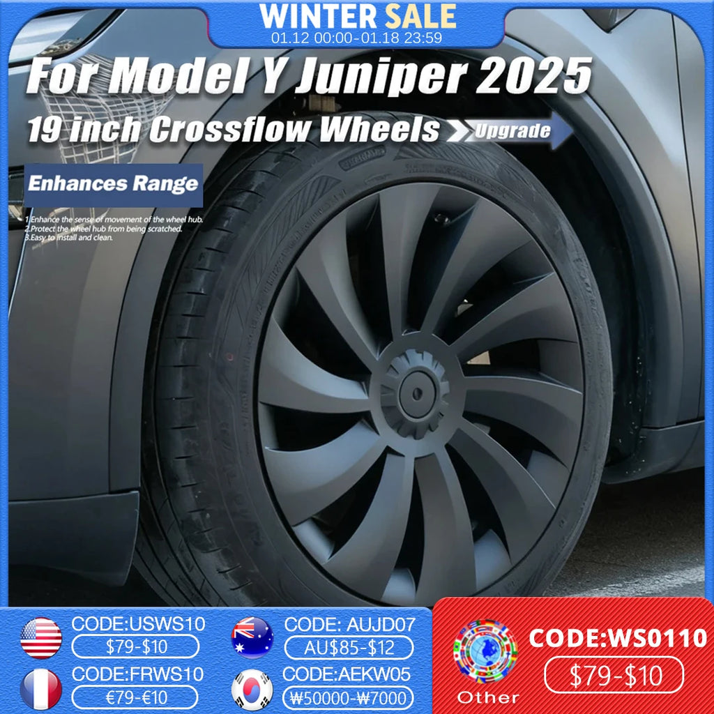 Hub Cap For Tesla New Model Y 19 Inch Juniper Tire Performance Replacement Crossflow Full Wheel Cover Rims My Accessories 2025