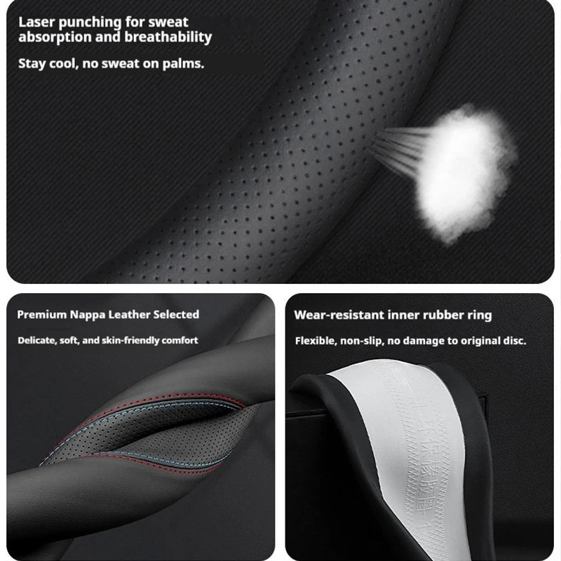 38cm Leather Car Steering Wheel Cover ,For Jaecoo J7 7 J8 5 J5 8 J9 phev 2025 2026, Breathable anti-slip interior Accessories