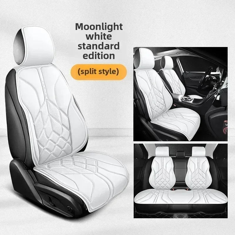 Nappa Leather Car Seat Covers Full Set 5 Seater Universal Car Seat Cushion Auto Accessories Interior Car Seat Protective Covers CM World