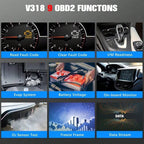 V318 OBD2 Scanner Color Screen Diagnostic Tool Multilingual Engine Fault Code Reader Battery Tester Full-Function Diagnostic Car Mobile World