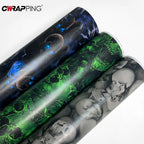 DIY Car Adhesive Vinyl Film for Motorcycle Vinyls Skull Texture Car Wraps Full Body Covering Waterproof Automotive Sticker Wrap Car Mobile World