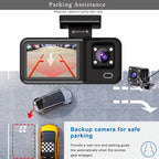 3 Channel Dash Cam for Car 1080P Video Recorder WIFI APP Dashcam Car DVR Front and Rear View Camera Night Vision car accessory