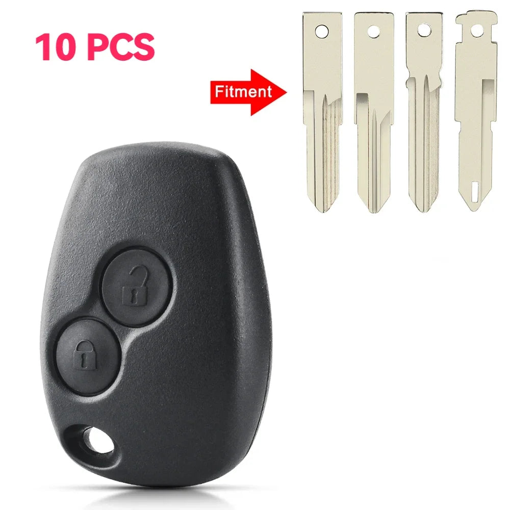 KEYYOU 10PCS New Car Remote Control Key Shell 2/3 Buttons Case For Renault Duster Modus Clio 3 Twingo Dacia Logan Sandero Kangoo CM World