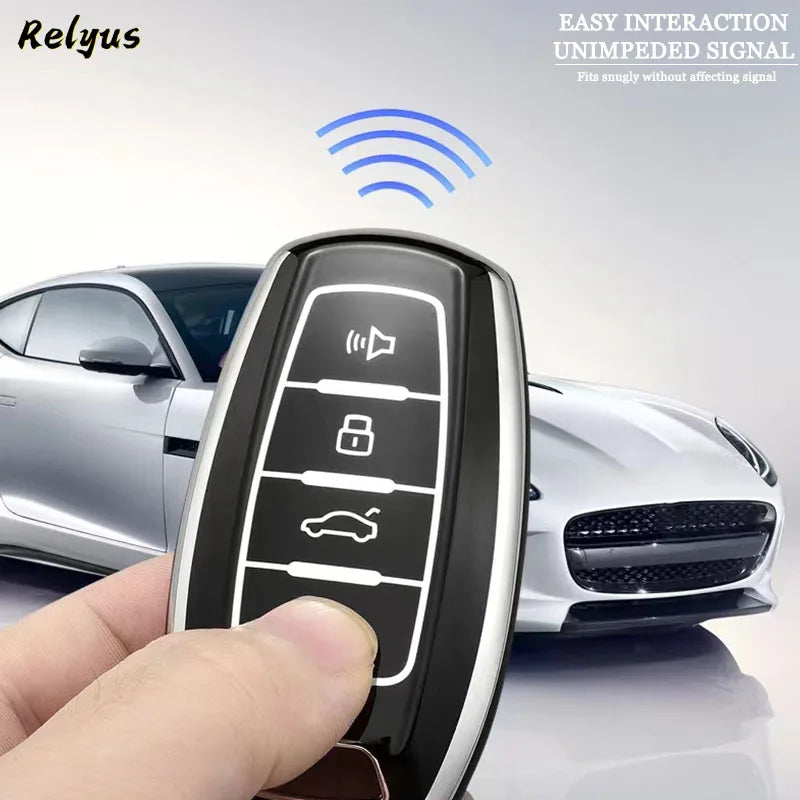 Soft TPU Car Key Case Cover for Great Wall Haval Jolion 2022 H6 H7 H9 F7 F7X GMW Dargo Protection Key Bag Keychain Accessories