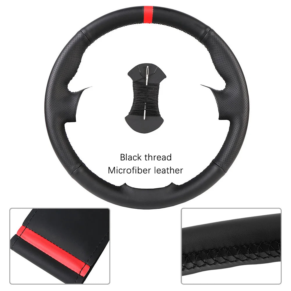 OEM Style For Suzuki Grand Vitara 2007 2008 2009 2010 2011 - 2013 Microfiber Leather Car Steering Wheel Cover Auto Accessories CM World