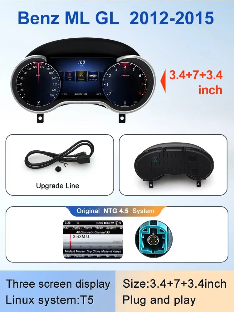 STWEI 2024 New Lcd Digital Dashboard Cluster Digital Speedometer For Mercedes Benz A Class W176 GLA CLA  C117 GLC W205 W212 W207 CM World