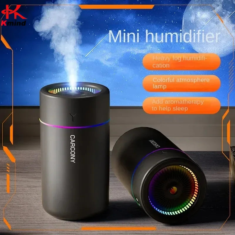 280ML Air Humidifier Large Fog Volume Colorful Atmosphere Light Silent Aroma Diffuser Essential Oils Aromatherapy for Home Car CM World