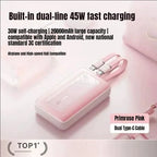 ANKER A110M 45W Fast Charging Portable Power Bank Built-in Dual USB-C Cables Flight Approved For iPhone 17 MacBook Air Model
