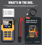 Car Battery Jump Starter with OBD2 Scanner 5000A Battery Jumper Starter，Code Reader for Check Engine Light, Diagnostic Tool