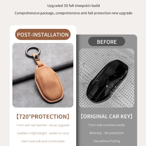 Leather Car Remote Key Case Cover for IM 2022 L7 2023 LS6 2023 LS7 Auto Key Fob Shell Suede Leather Keychain Accessories