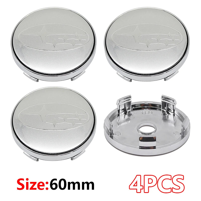 4Pcs 56MM Car Wheel Center Emblem Sticker 60mm Hub Cover Badge for Subaru Outback Legacy Forester Impreza Tribeca WRX DRL XV STI CM World