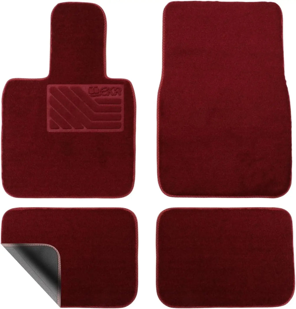 EKR 4Pcs Universal Auto Floor Mats Carpets Car Styling 0.5 inch Thick Polyester Anti-Slip Full Set Carpet Floor Mat For Car Accessories