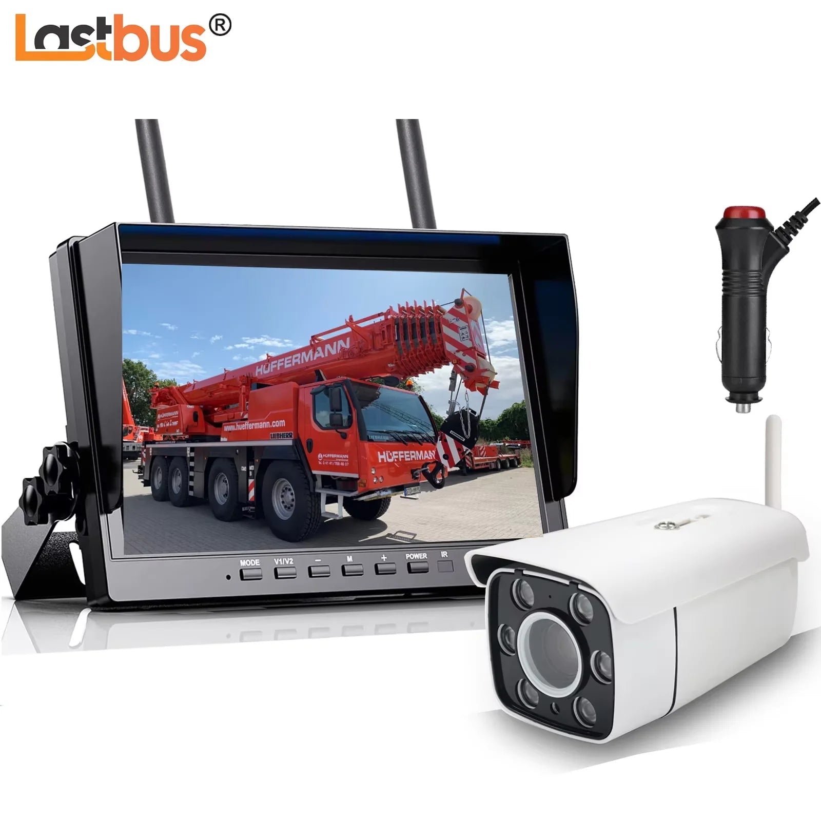 Lastbus Tower Crane Wireless Camera 1080P 30x Optical Zoom 10.1" IPS Screen DVR Monitor For crane/tower crane/forklift/Trailer Car Mobile World