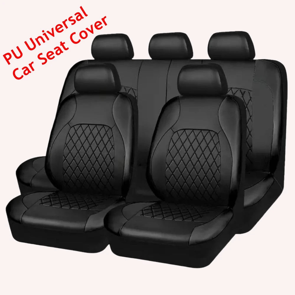 Universal Car Seat Covers PU Black Fashions Sports Seat Covers PU Car Seat Cover Universal Interior Accessories Car Mobile World