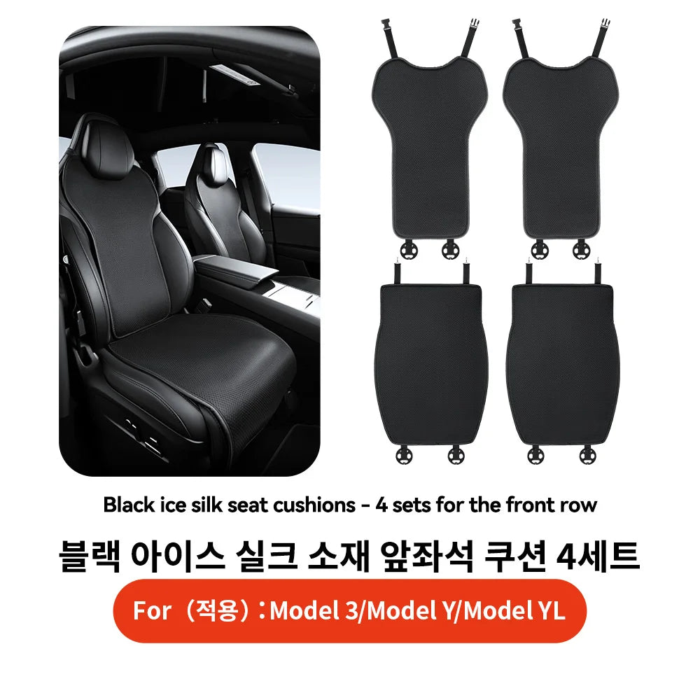 YZ for Tesla Model 3 Y YL 6-Seater Car Seat Cover Cushion Comfort Anti-Slip Cooling Backrest Cushion Seat Pad Car Accessory 2026 Car Mobile World