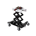450 Lbs Low Profile Transmission Jack with Safety Straps Auto Repair 7-23" Lift with 2M Safety Straps & 4 Brake Wheels,black CM World