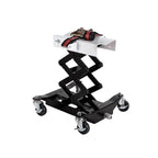 450 Lbs Low Profile Transmission Jack with Safety Straps Auto Repair 7-23" Lift with 2M Safety Straps & 4 Brake Wheels,black CM World