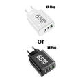 GAN Fast Charging 65W USB European plug qc3.0 EU KR PD Fast charging head is suitable for Xiaomi Huawei Samsung mobile phone cha Car Mobile World