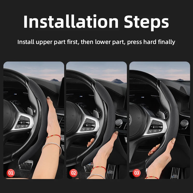 Suitable for Honda's Breathable Holes Leather Steering Wheel Cover Segmented Quick Release Design Non-Slip and Durable Civic Fit 8Th Gen 8 City Accord 9 10 Vezel Freed Breeze 7 Jade Shuttle Xrv Crosstour Insight Stream CM World