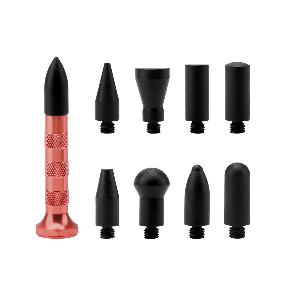 9 Heads Tips Paintless Dent Repair Kit Car Body Dent Removal Tools Knockdown Tips Tools Metal Dent Tap Down Tools CM World