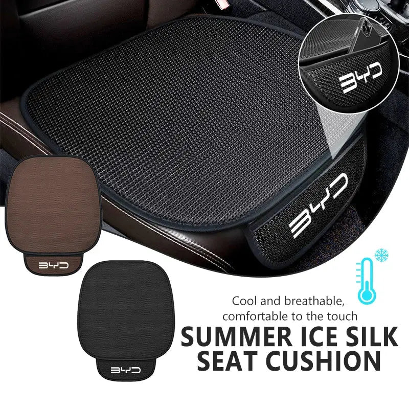 Car Interior Seat Ice Silk Cushion Breathable Protector Cover For BYD Song Tang Dmi Qing Yuan Plus Atto 3 Act 3 E6 Ev Qin Pro Car Mobile World