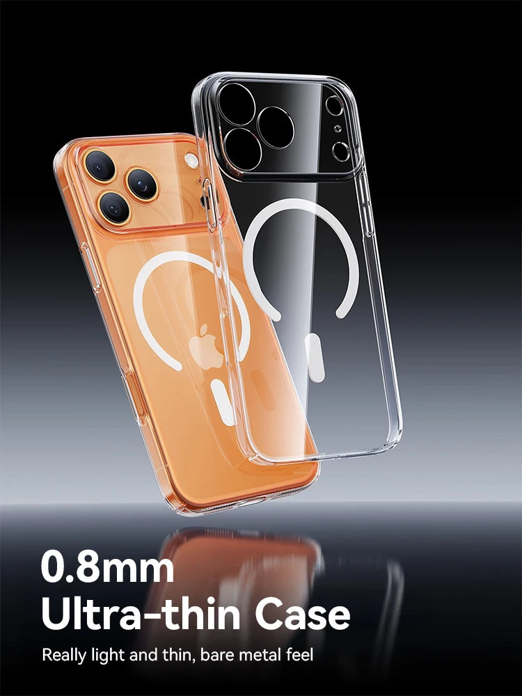 Joyroom Magnetic Case For iPhone 17 16 Pro Max Case Anti Yellow Transparent Cover For iPhone 17 Pro Wireless Charger Thin Cover Car Mobile World