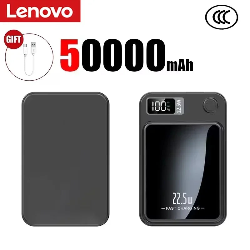 Lenovo 500000mAh Wireless Power Bank Portable Magnetic Fast Charger For Magsafe Auxiliary Battery For Xiaomi Huawei iphone