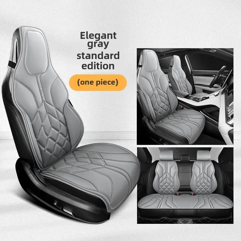 Nappa Leather Car Seat Covers Full Set 5 Seater Universal Car Seat Cushion Auto Accessories Interior Car Seat Protective Covers CM World