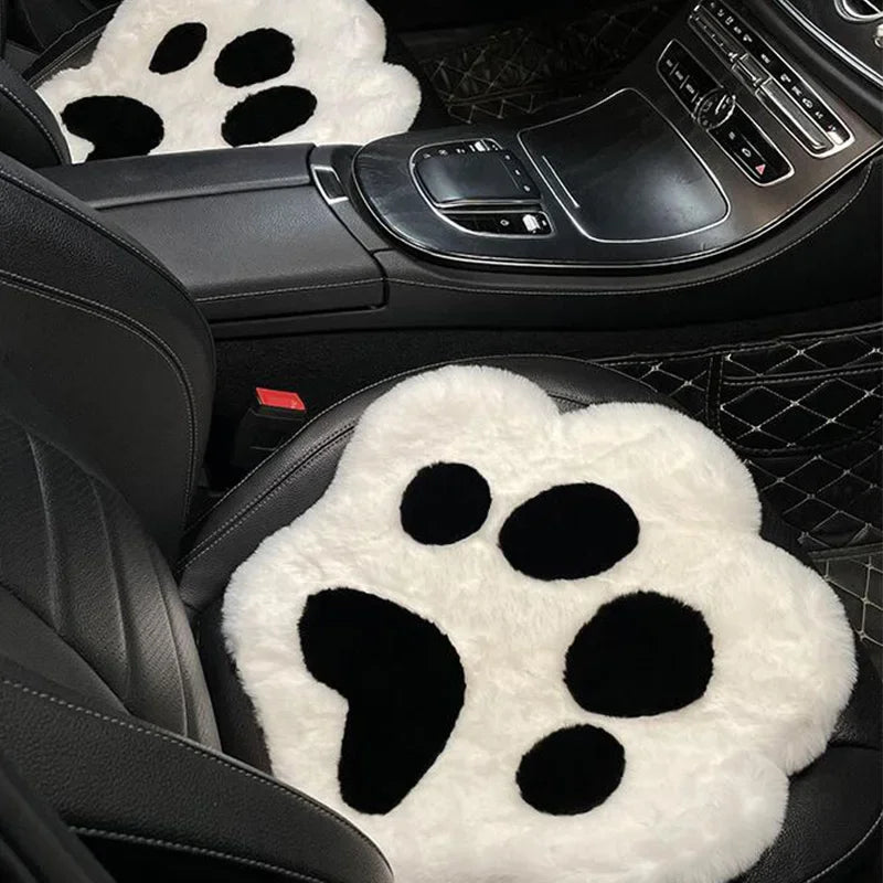 Universal Cute Cat Paw Car Seat Cushion Warm Plush Four Seasons Heating Padded Car Cushion CM World