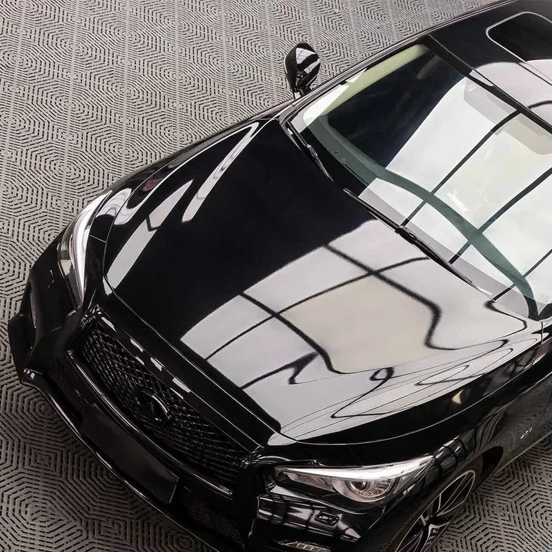 The 1.52mx16.5m full-body ultra-bright black PET packaging film is both heat-resistant and scratch-resistant