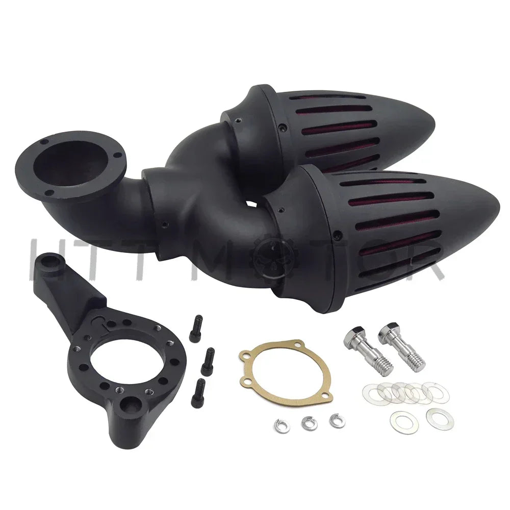 Motorcycle Parts Double Bullet Air Intake Cleaner Kit For Harley Davidson CV Carburetor Delphi V-Twin Fatboy FLSTF CM World