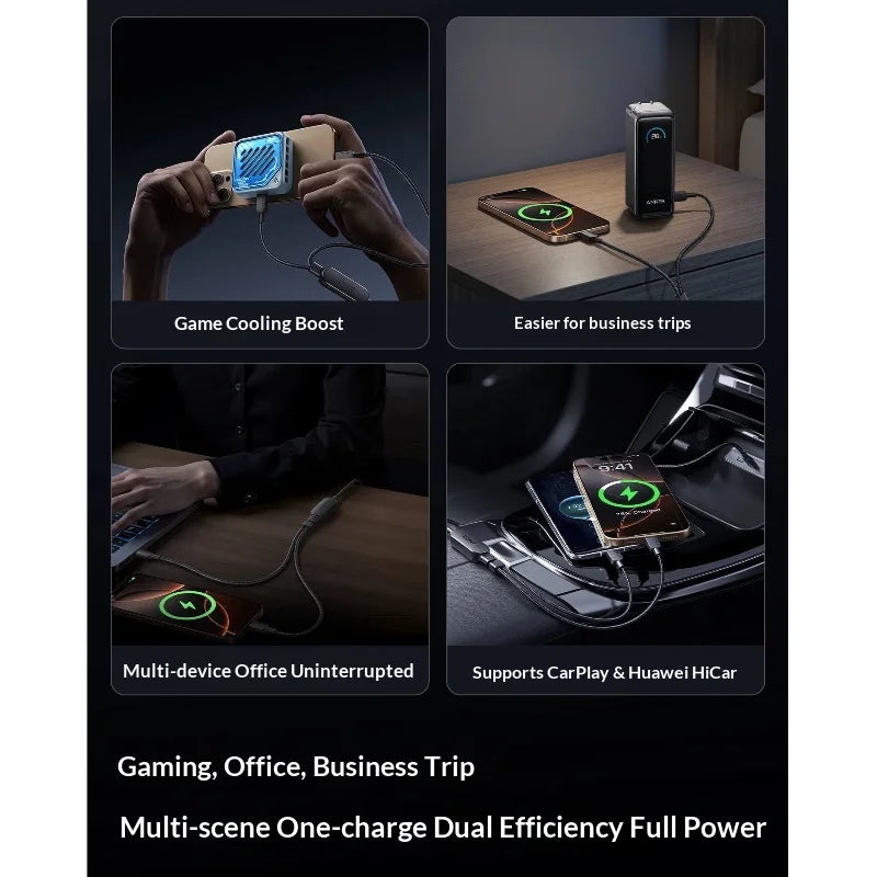 Anker 2 In 1 Dual Type C 140w Pd Fast Charging Cable Nylon Braided Compatible For Different Smartphones Suitable In Car Office