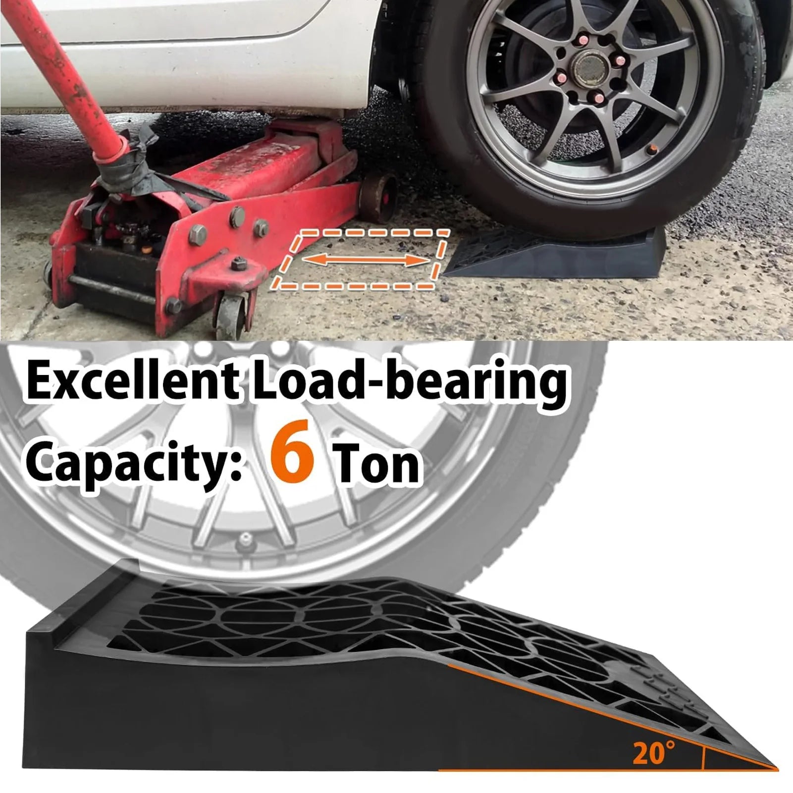 Car Service Ramp Car Ramps 12300 Lbs Load Capacity Enhanced Stability Anti Slip for Vehicle Maintenance and Safe Lifting CM World