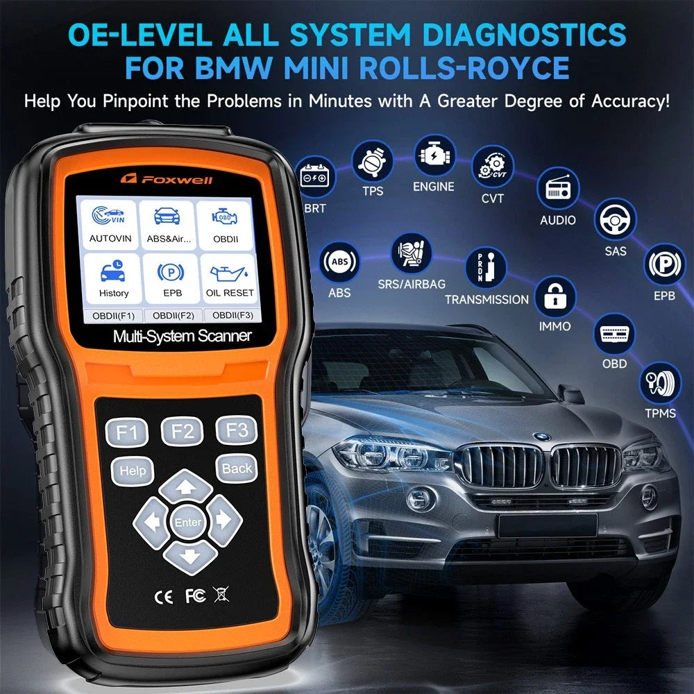 All System Bidirectional Diagnostic Scanner Tool FOXWELL NT530 Plus For BMW Oil ABS EPB Code Reader Automotive OBD2 SRS Airbag Car Mobile World