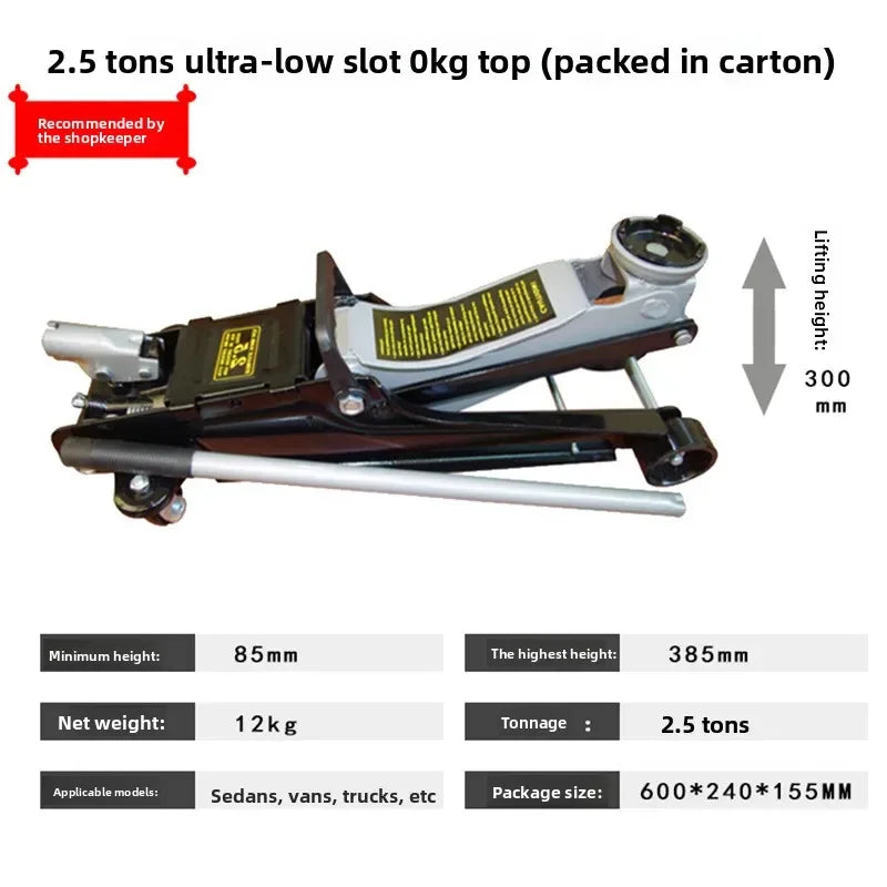 BEST Durable 2.5T Ultra-low Position Horizontal Hydraulic Vehicle Jack Off-road Vehicle SUV and Other Vehicles with Tire Replace