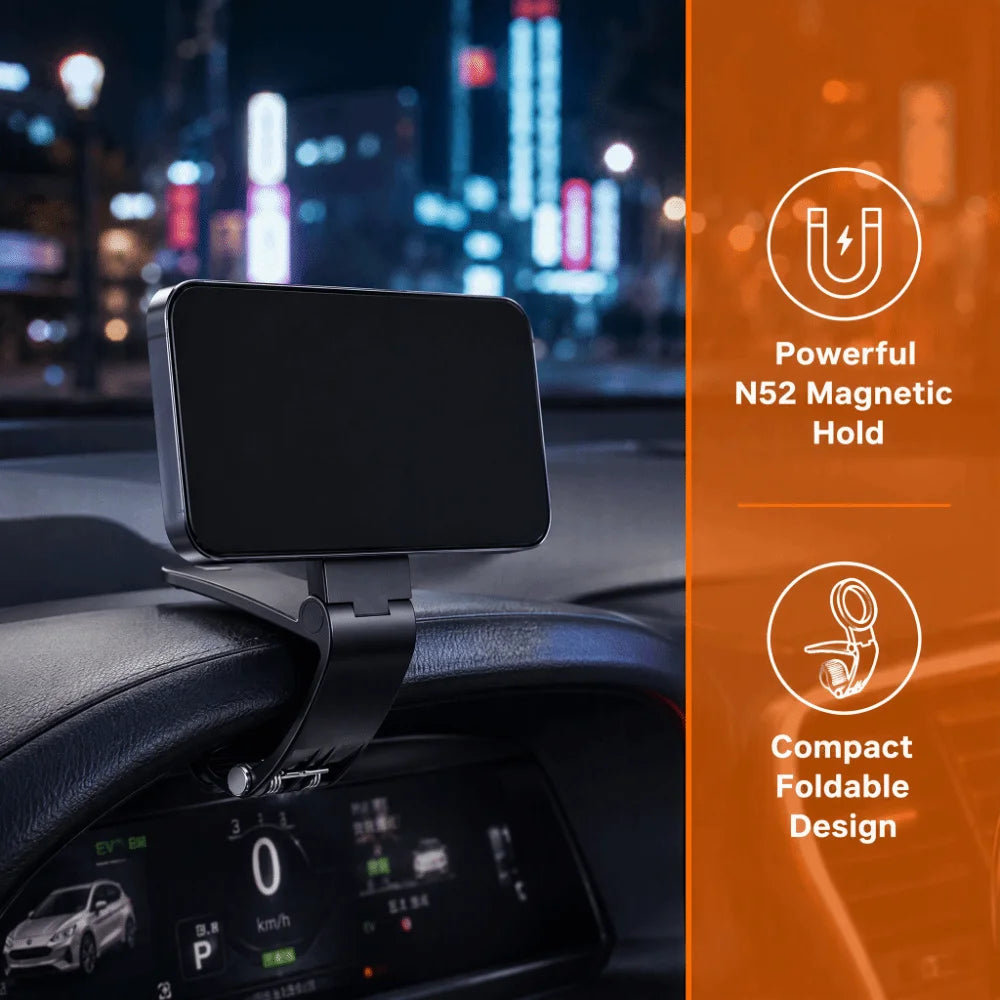 Strong Magnetic Magnetic Car Phone Holder Hands-free with Metal Ring Dashboard Phone Holder Compact Non-Slip
