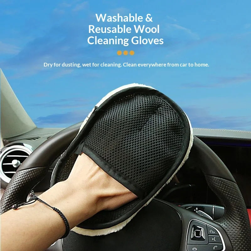 Thickened fleece gloves for car washing fleece cleaning gloves car maintenance waxing supplies cleaning tool gloves CM World