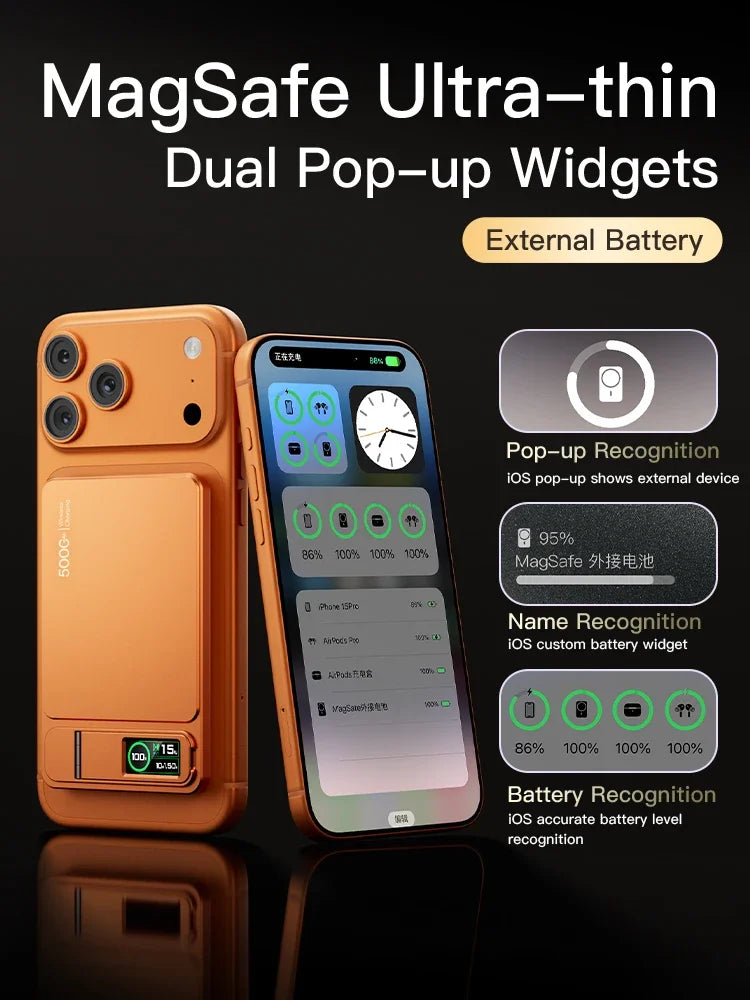 10000mAh Slim Power Bank for MagSafe,Magnetic Wireless 20W Fast Charging Portable External Battery For iPhone 12-17 Pro Samsung Car Mobile World