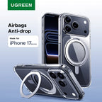 UGREEN for iPhone 17 Pro Max 360° Magnetic Stand Case Cover for iPhone 17pro for Magsafe Rotatable Magnet Kickstand Case Car Mobile World