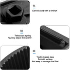 Universal Adjustable Two-Jaws Oil Filter Wrench Filter 60-80mm Filter Wrenches Remover Steel Fuel Cast Two-Claw Car Mobile World