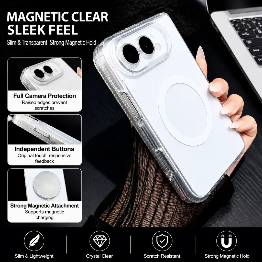 Fashion Magnetic Clear Folding Cell Phone Case for Iphone Duo 18 Fold 18ultra Anti-Drop Protection Covers